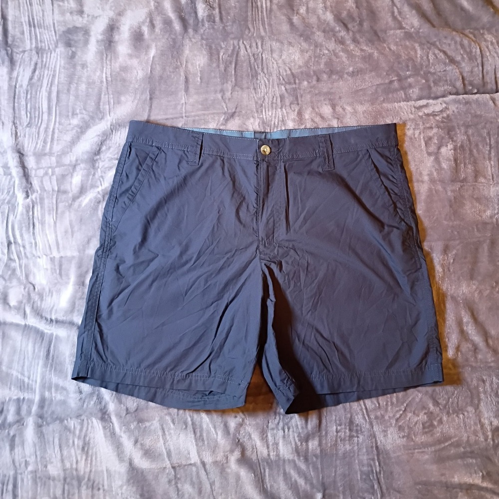 Columbia Mens Navy Blue Cotton Utility Chino Shorts‎ 36W AM4471 Hiking Casual